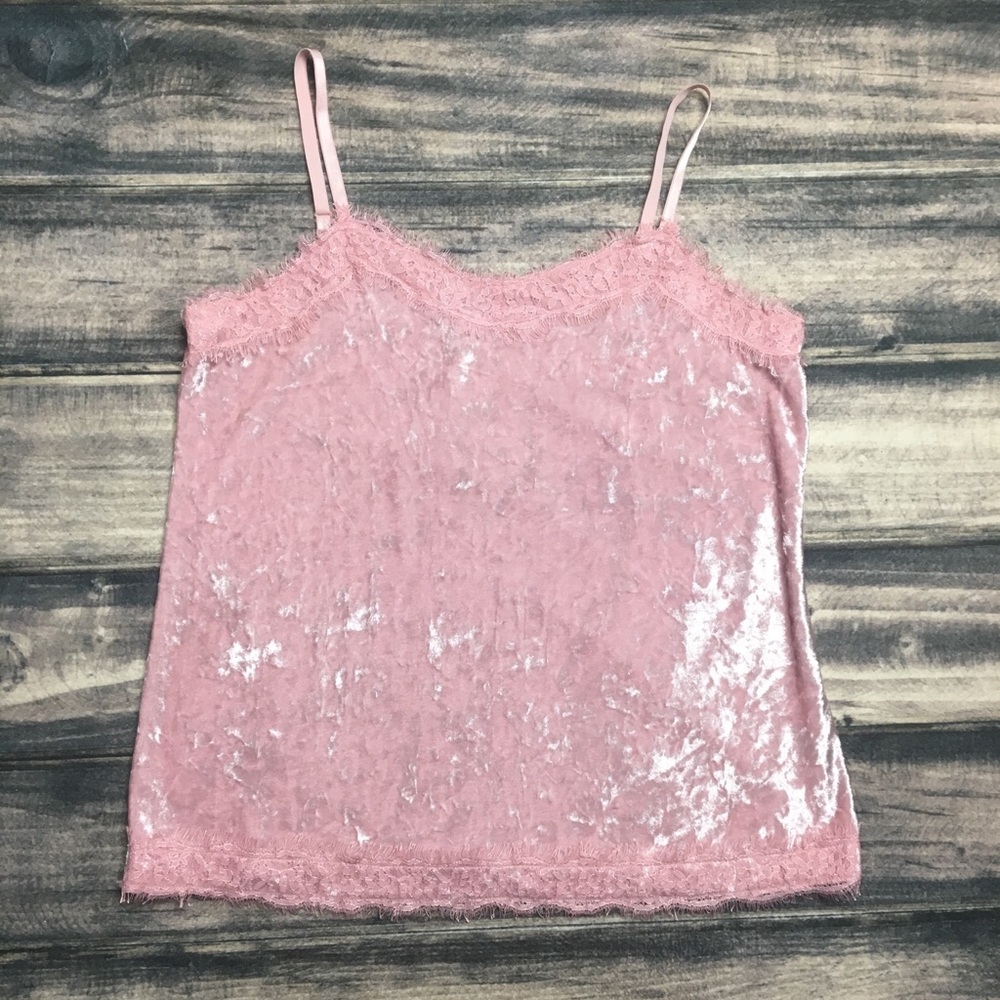 No Boundaries Tank Top Blush Faux Velvet Size L - Picture 2 of 7